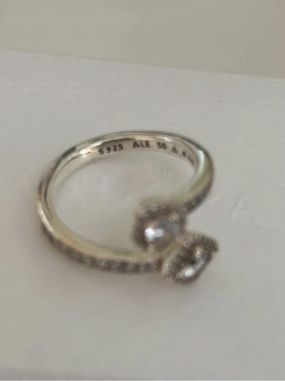 Pandora Abstract Elegance Clear Cubic Zirconia Ring S925 Size 5